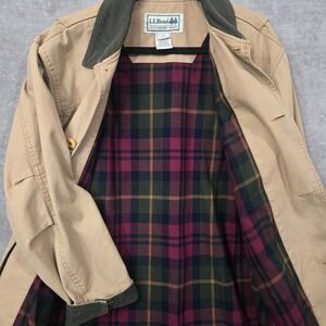 Vintage‎ LL Bean Chore Jacket Mens Medium Duck Canvas Barn Cabin  Plaid Corduroy
